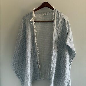 True Craft Blue and White Striped Duster